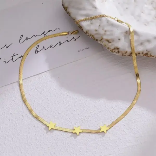 Stainless Steel Necklaces Gothic Blade Snake Chains Stars Choker Statement Light Luxury Temperament Necklace For Women Jewelry
